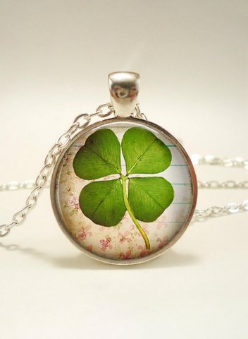 Women's Necklaces Clover-print Metal Daily Necklace