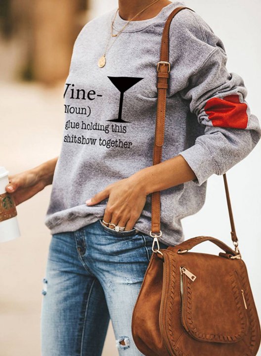 Wine The Glue Holding This 2020 Women's Sweatshirt Round Neck Long Sleeve Sweatshirt