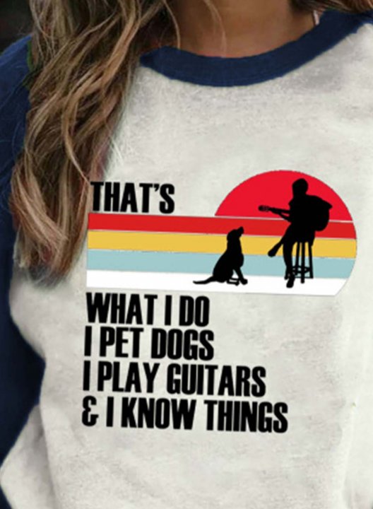 Women's Sweatshirts That's what I do I pet Dogs I Play Drums& I know Things Casual Daily Sweatshirts