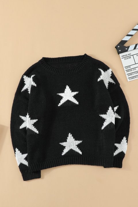 Women's Sweaters Beige Knit Star Sweaters