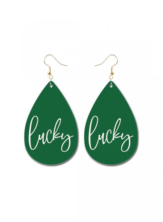 Women's Earrings Letter Saint Patrick's Day Stylish Daily Earrings