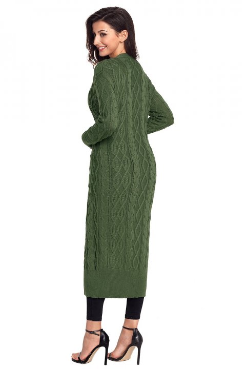 Women's Cardigans Cable Knit Long Cardigan