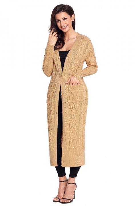 Women's Cardigans Cable Knit Long Cardigan