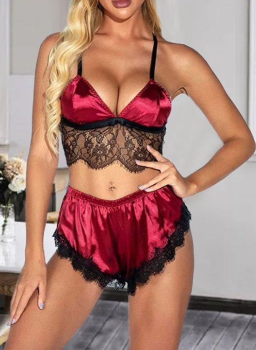 Women's Lingerie Sets Lace Adjustable Wire-free 2-piece Lingerie Set