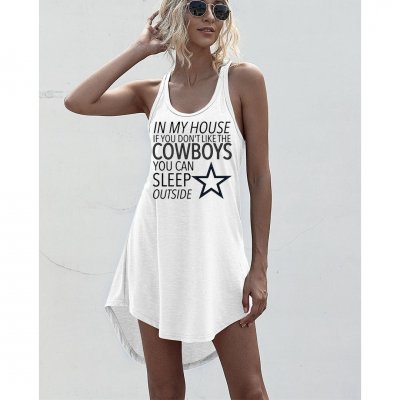 Women's Cowboys Printed Sleeveless Casual Dress
