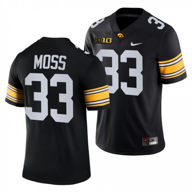 Iowa Hawkeyes 33 Riley Moss Black 2021-22 College Football Game Jersey Men