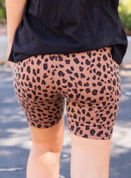 Women's Shorts Leopard Slim High Waist Daily Sporty Shorts