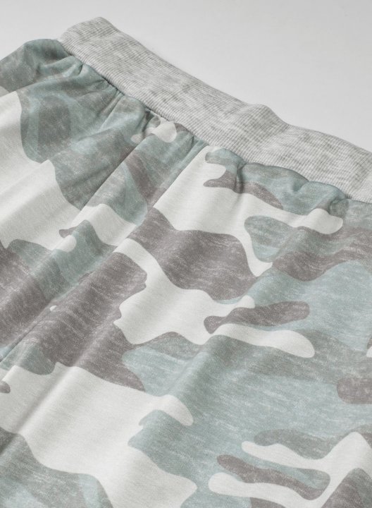 Camouflage Mid Waist Casual Pants