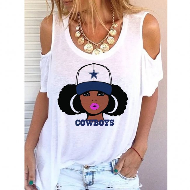 Women's Dallas Cowboys Printed Short Sleeve Top