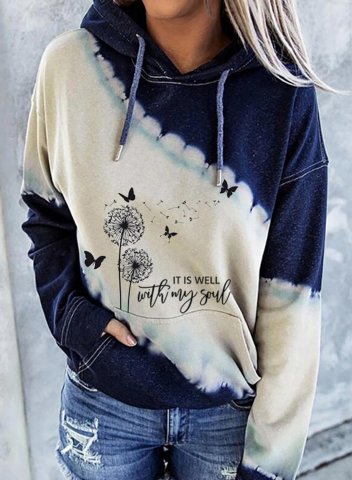 It Is Well With My Soul & Dandelion Print Women's Hoodies Drawstring With Pockets