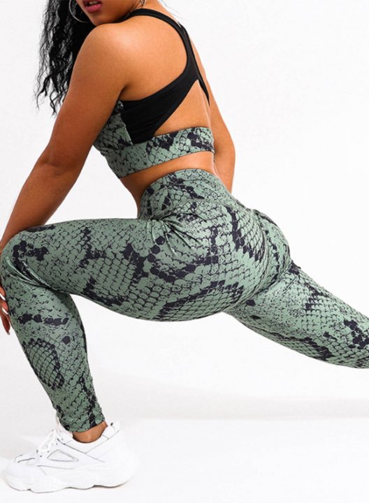 Women's Sets Snake Pattern Fashion Yoga Set