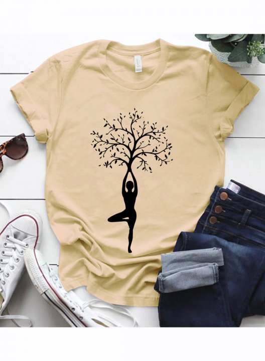 Women's Graphic T-shirts Fruits&Plants Short Sleeve Round Neck Casual T-shirt
