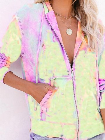 Tie Dye Zipper Hoodie