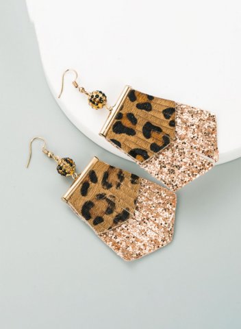 Women's Earrings Leopard Leather Earrings
