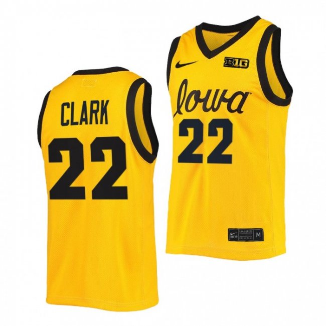 Caitlin Clark #22 Iowa Hawkeyes B1G Tournament Championship Gold Jersey 2022