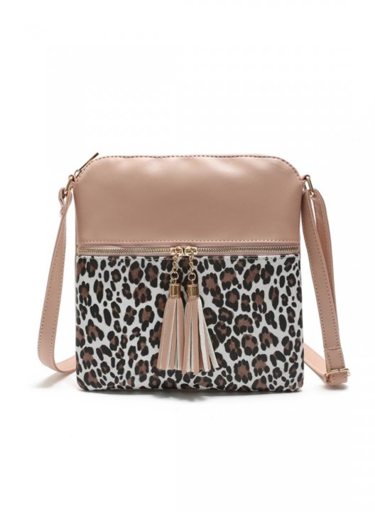 Women's Messenger Bags Leopard Color Block Daily Shoulder Messenger Bag