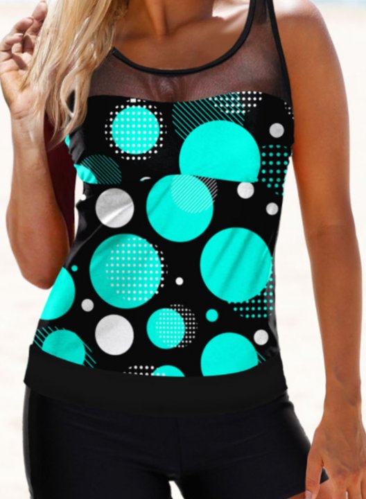 Women's Tankinis Color Block Polka Dot Padded Vacation Tankini