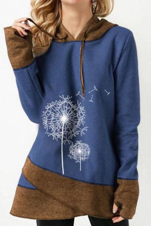 Casual Long Sleeves Printed Hoodie