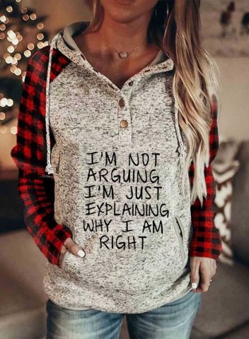 Women's I'm Not Arguing Im Just Explaining Why I'm Right Hoodies Drawstring Casual Daily Hoodies With Pockets