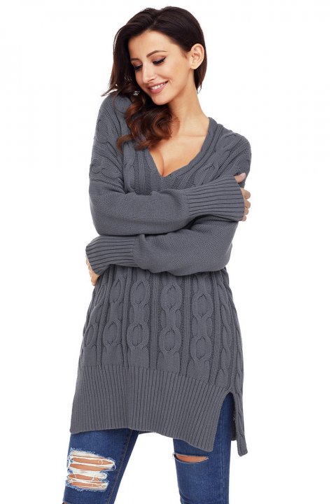 Women's Sweaters Oversized Cozy up V Neck Cut-out Knit Pullover Sweaters