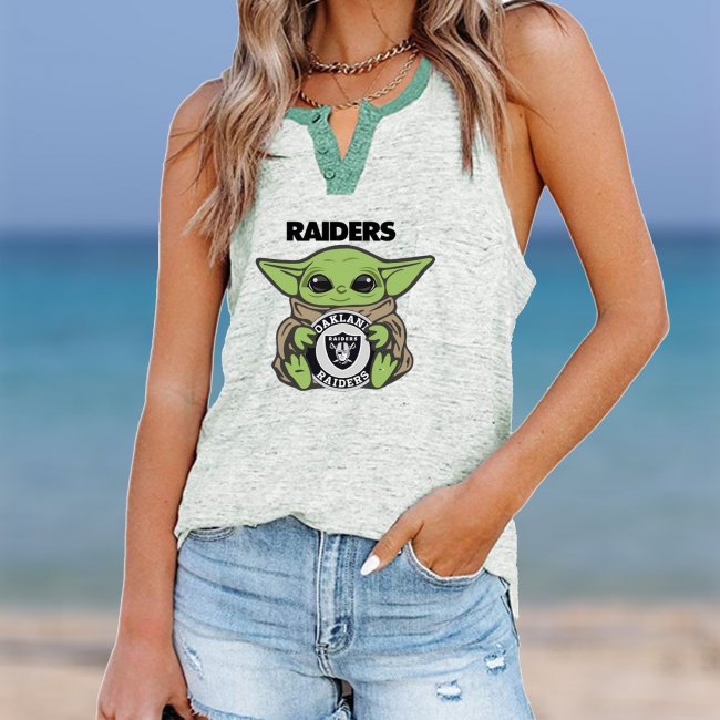 LAS VEGAS RAIDERS Should Support Yoda V- Neck Pocket Button Vests