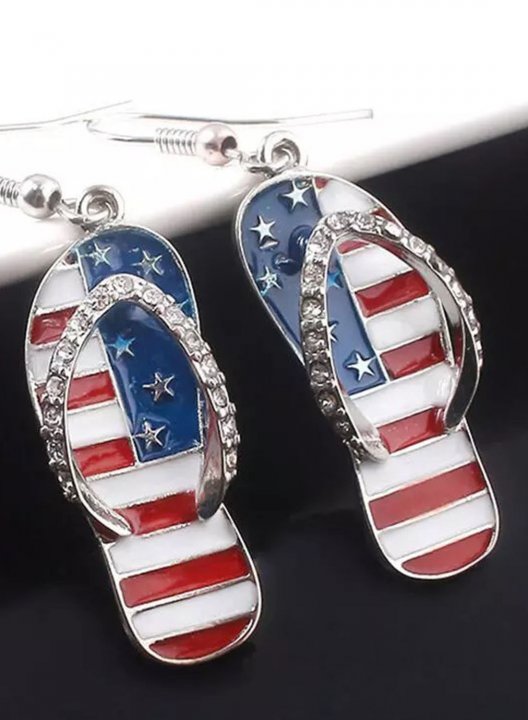 Women's Earrings Flag Slippers Full Of Diamond Earrings