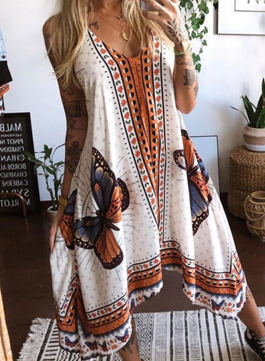 Women's Dress Tribal Cami Midi Dress