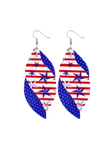 Women's Earrings American Flag Leaf-shaped Earrings