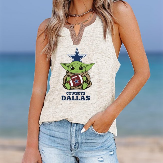 DALLAS COWBOYS Should Support Yoda V- Neck Pocket Button Vests