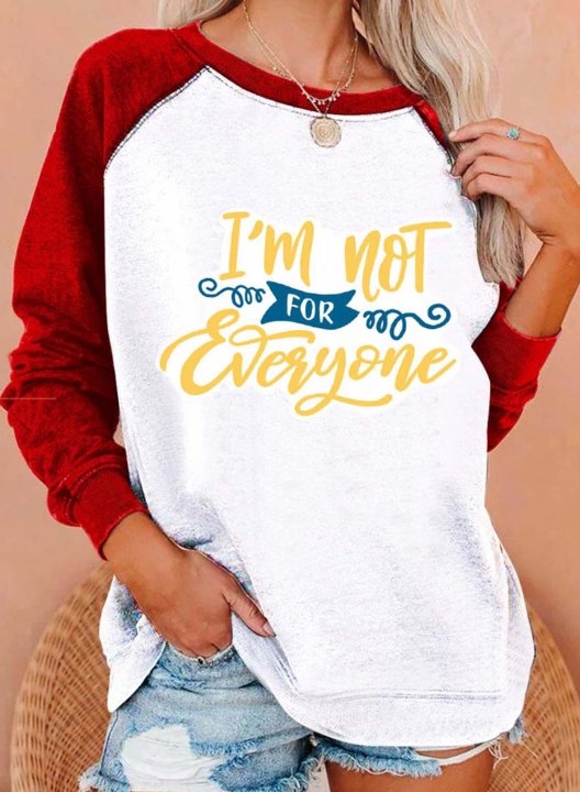 I'm Not for Everyone Women's Sweatshirts Round Neck Long Sleeve Color Block Sweatshirts