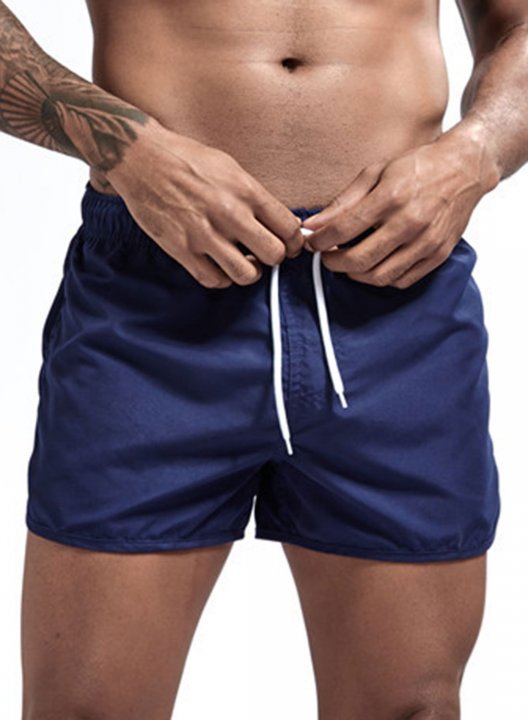 Men's Panties Mid Waist Solid Daily Drawstring Panties