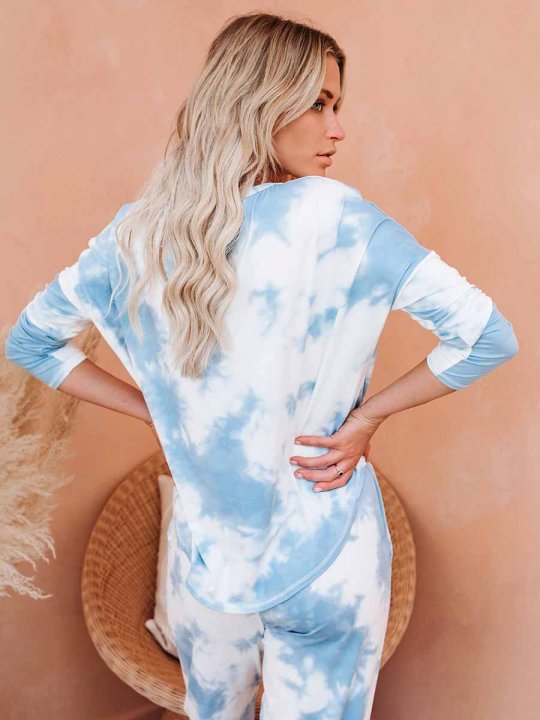 Pop The Sunroof Pocketed Tie Dye Knit Set