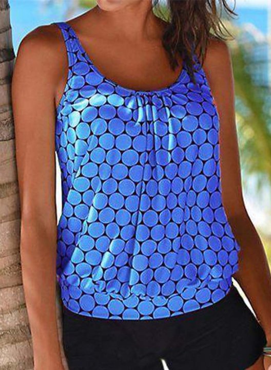 Women's Tank Tops Solid Polka Dot Vacation Sequin Unadjustable Wire-free Round Neck Padded Tops