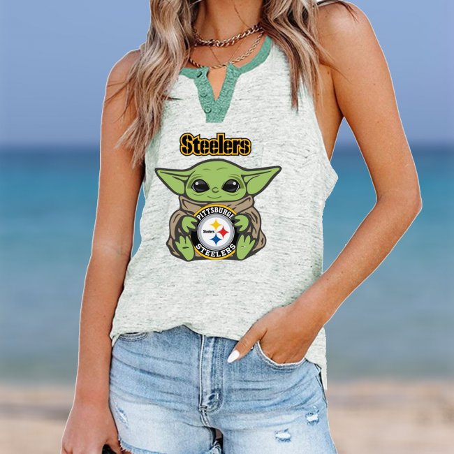 PITTSBURGH STEELERS Should Support Yoda V- Neck Pocket Button Vests