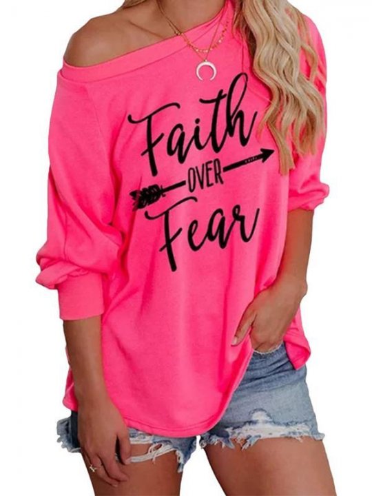 Women's Faith Over Fear Print Sweatshirt