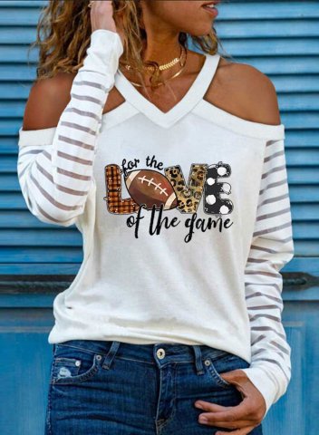 Women's Football Lover Graphic Sweatshirt For the Love of the Game Print Solid Sweatshirt