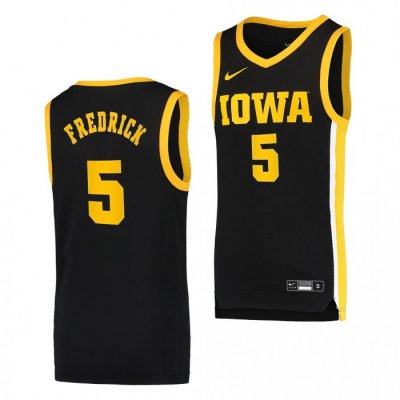 Iowa Hawkeyes CJ Fredrick #5 Black Basketball Jersey Dri-FIT Swingman