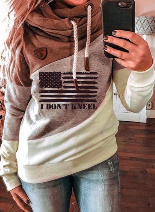 Women's Hoodies Pocket Flag Hoodie