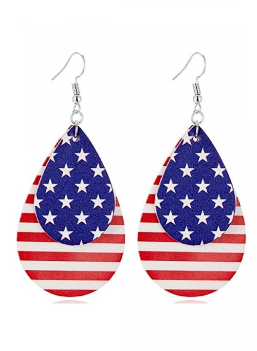 Women's American Flag Earrings PU Earrings