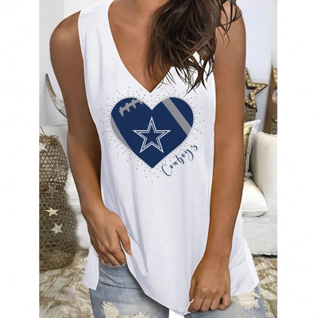 Women's Dallas Cowboys Printed Sleeveless Casual Vest