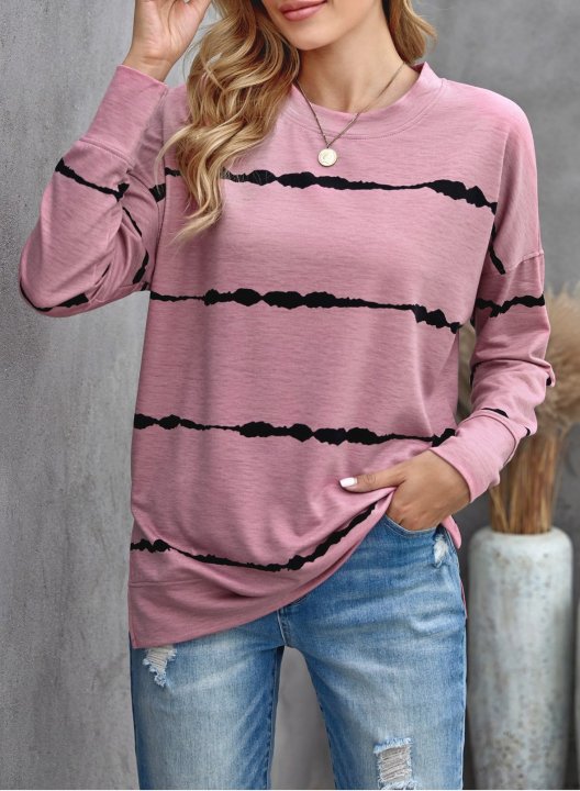 Striped Abstract Long Sleeve Casual Sweatshirt