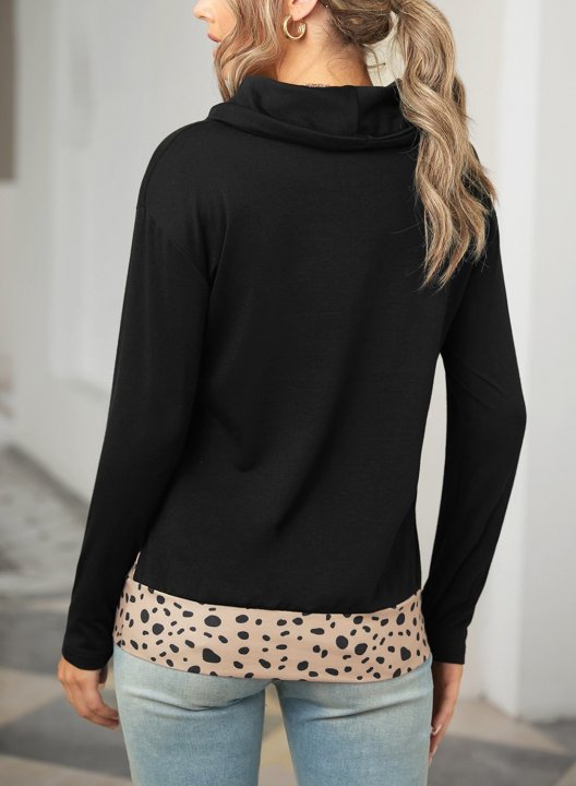 Leopard Long Sleeve Hooded Sweatshirt