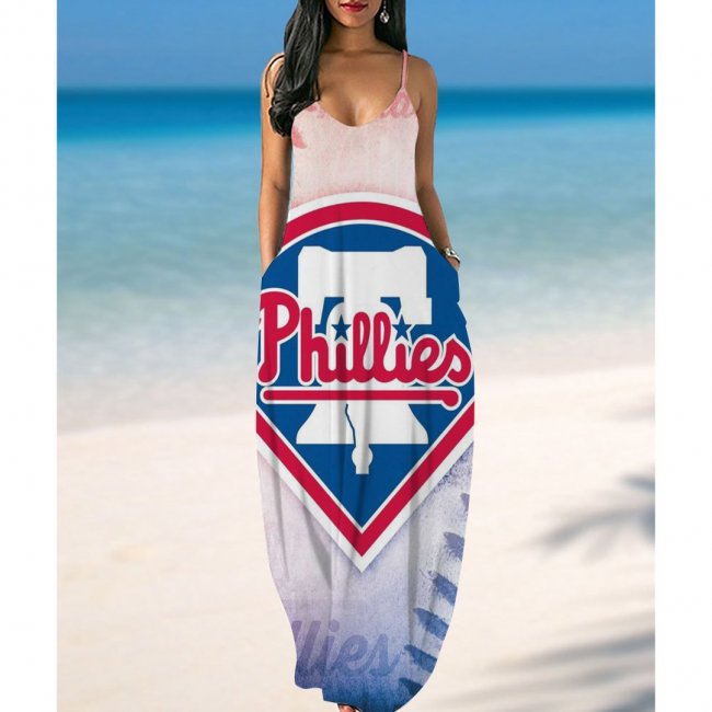 Women's Philadelphia Phillies printed Pockets Halter Dress