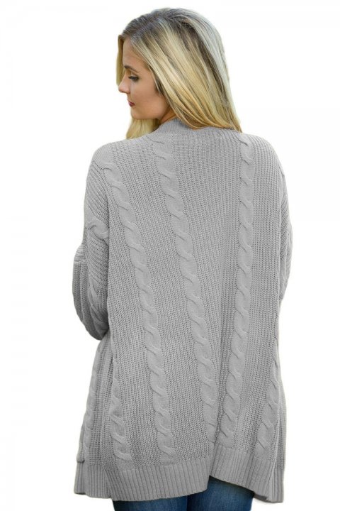 Women's Cardigans Knit Texture Long Cardigan