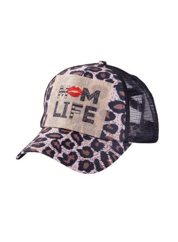 Women's Hats Leopard Mom Life Print Cotton Baseball Cap