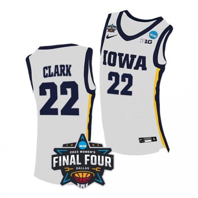 2023 NCAA Final Four Caitlin Clark Iowa Hawkeyes #22 White Womens Basketball Jersey