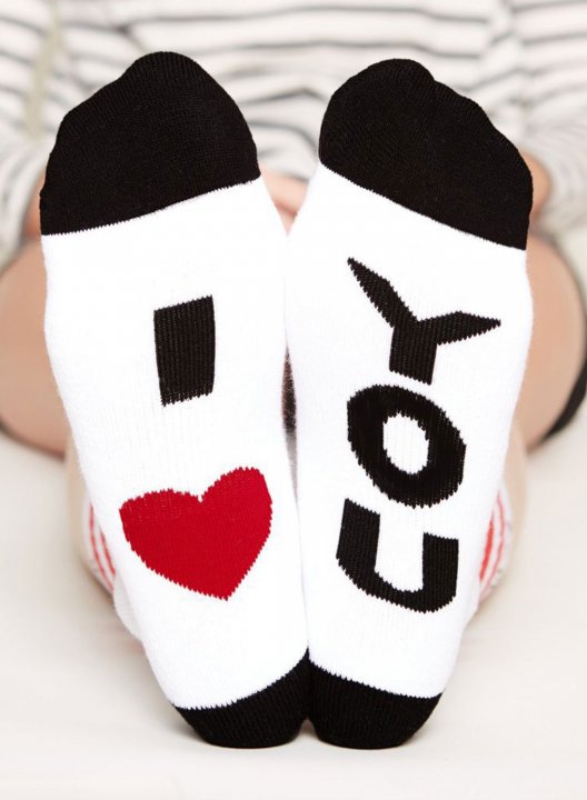 Unisex Socks I Love You Print Colorblock Cotton Socks