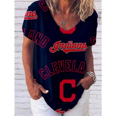 Cleveland Indians Printed Casual Short-sleeved T-shirt & Tops