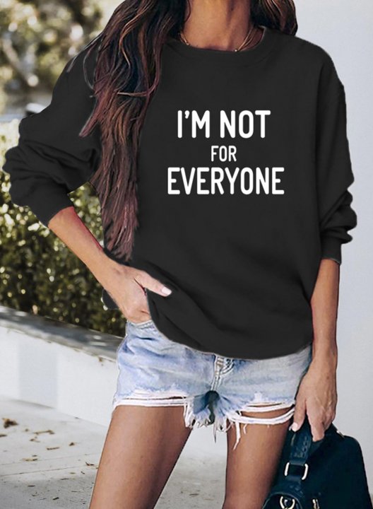 Women's Sweatshirts I'm Not for Everyone Print Long Sleeve Round Neck Sweatshirt