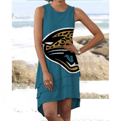 Leisure Beach Women's cotton pullover sleeveless layered round neck dress